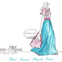 "Claire Marie" Illustrated Custom Premade Blog Banner with Navigation Links