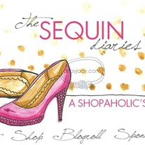 "Sequin Diaries" Illustrated Premade Blog Banner with Navigation Links