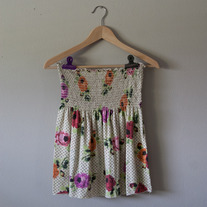 Floral Polka Dot Tube Top
