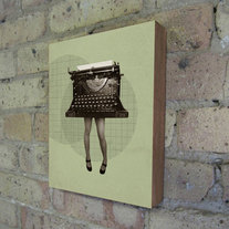  The Sexy Typewriter - Wood Block Art Print