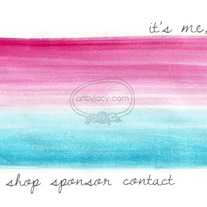 "it's me jess" Blue Pink Ombre Watercolor Premade Blog Banner with Navigation Links