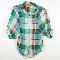 Green Plaid Breeze Top
