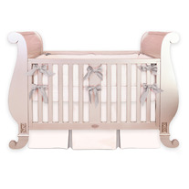 Custom Silk Crib Bedding - Double Pleat Skirt