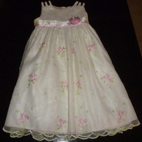 Creme Dress with Pink Rose-Cinderella Size 2/2T