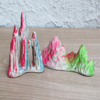 Vintage Aquarium Ornament Furniture - Set of 2 Rock Formations
