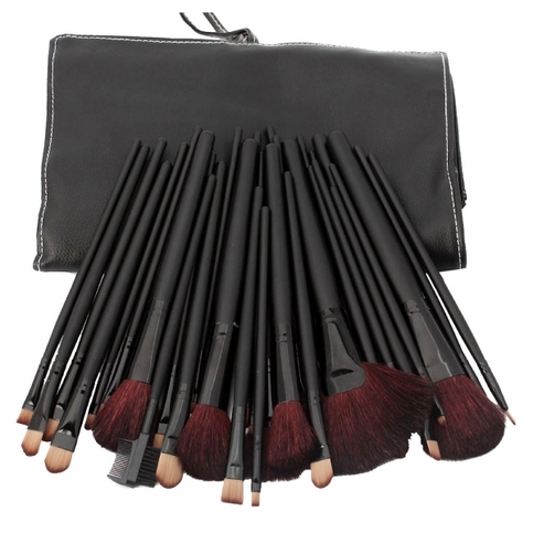 32pcs Brush natural  Set brushes set Black_4_nologo  Hair Natural Animal  makeup Cosmetic Makeup