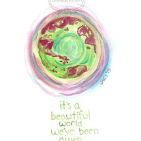 "It's A Beautiful World" 8x10 Matte Print Inspiring Watercolor Quote Illustration