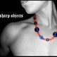 Cobalt Brick - chunky handmade glass beaded necklace - Thumbnail 2