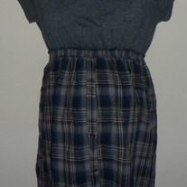 Gray/Blue Plaid Dress-Motherhood Maternity Size Medium  CL413