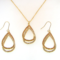 Double Pear Shaped Crystal Set
