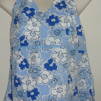 White/Royal Blue/Light Blue Floral Halter Top-Motherhood Maternity Size Medium  GS513