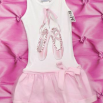 Hope Jeans Pink Tutu/Ballet Slippers Dress -White