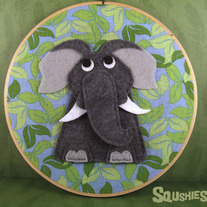 Felt Embroidery Hoop Art – Ira the Elephant