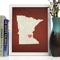 Image of Minnesota State LOVE, Giclee Art Print, 8 x 10 inches