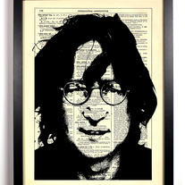 Image of John Lennon, Vintage Dictionary Print, 8 x 10