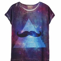 Mustache and Galaxy T-shirt