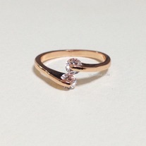 Double the crystal ring - Rose gold