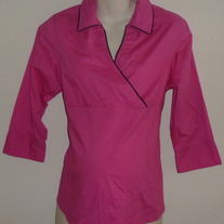 Hot Pink/Black Career Top-Announcements Maternity Size Medium  GS513