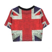 Union Flag Print Crop T-Shirt 