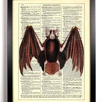 Image of Vampire Bat, Vintage Dictionary Print, 8 x 10