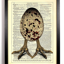 Image of Egg With Legs, Vintage Dictionary Print, 8 x 10