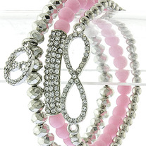 Pretty in Pink Infinity Stack Bracelets