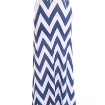 Navy Chevron Maxi Skirt
