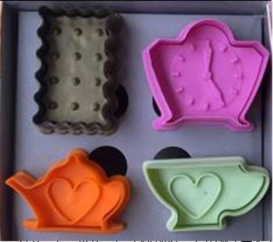 Cookie Cutter Stamp Mold 4pcs AFTERNOON TEA Series DIFFERENT SHAPE Pie