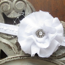 Sweet White Ruffles headband