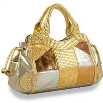 Patchwork Side Tassel Hand Tote Handbag