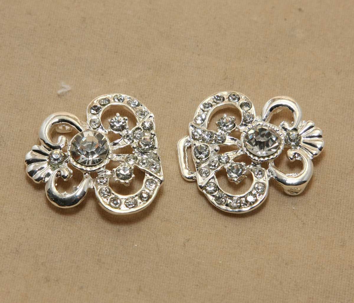 Vintage Crystal Rhinestone Wedding Belt Buckle Matching Clasp Closure