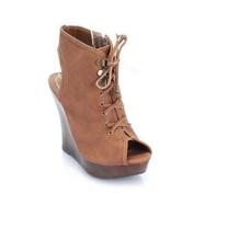 Camel Wedge Bootie