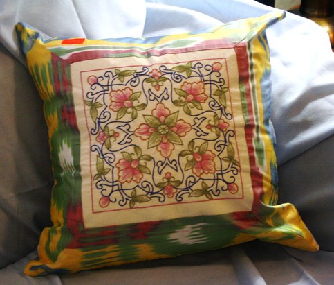 Embroidered Pillowcase (multi-colored) from Ferghana Valley in Uzbekistan