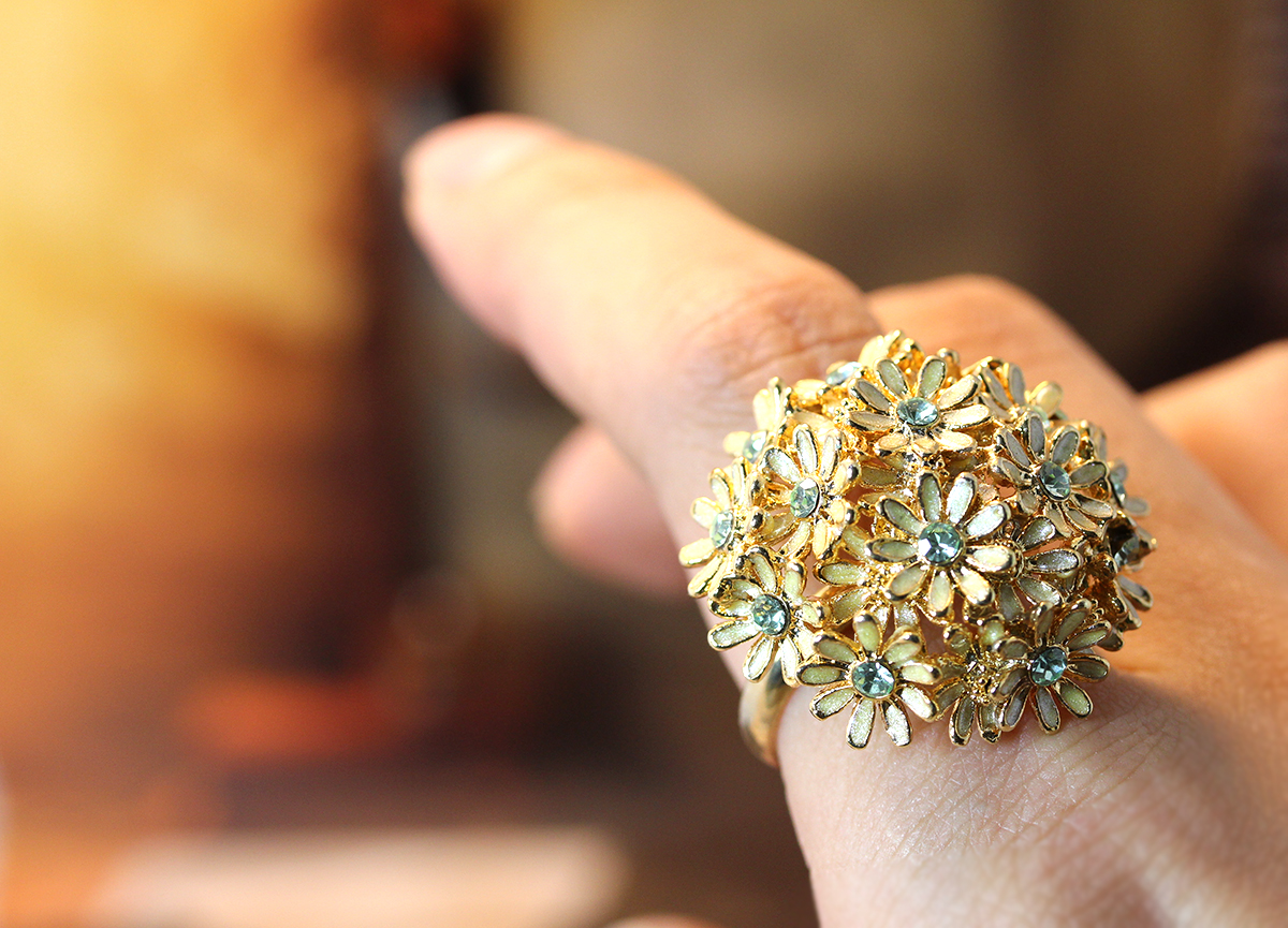 Larger Bouquet Ring floral Flower Adjustable Ring Marriage Bridesmaid