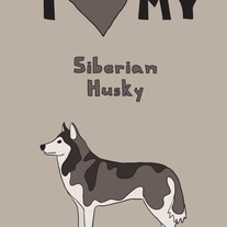 Siberian Husky, 5x7 print