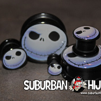 Jack Skellington Double Flat Flare Screw Fit Plug