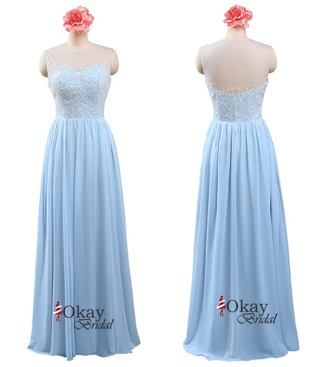 Pretty Prom Dress,Beaded Prom Dress,Chiffon Prom Dress,Long Prom Dress