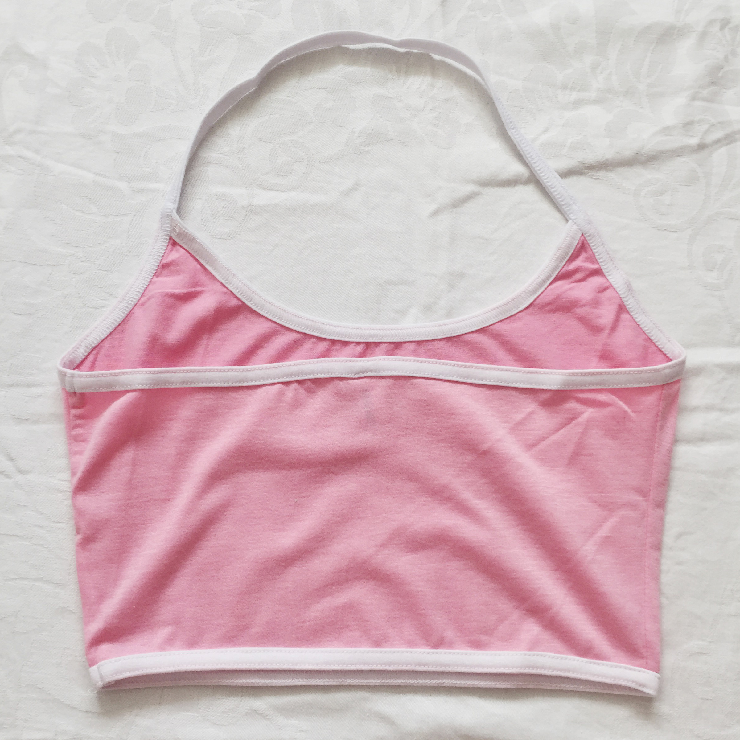 Contrast Lined Cropped Halter Top (Pink) · Megoosta Fashion · Free