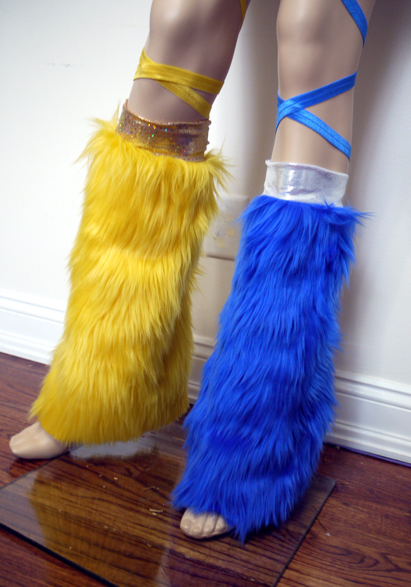 Sun and Moon Leg Warmers Fluffies Fur Dance Halloween Costume