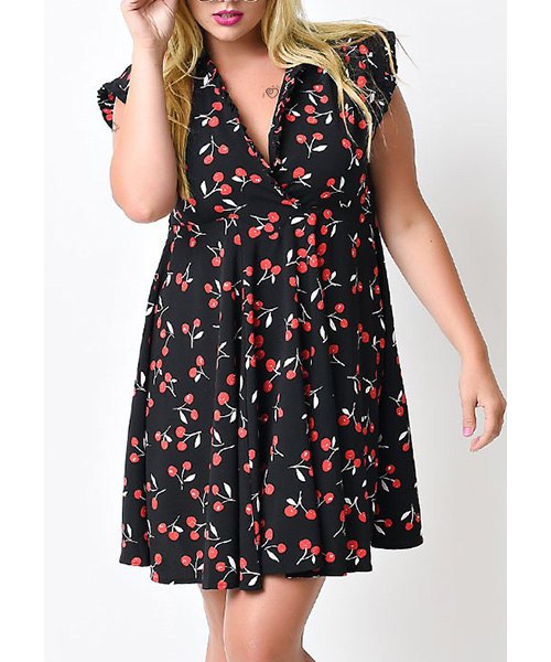 Sleeveless Chiffon Tiny Cherry Print Dress For Women on Storenvy