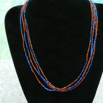 Florida Gator 4 Strand Necklace- Alternating Stripes