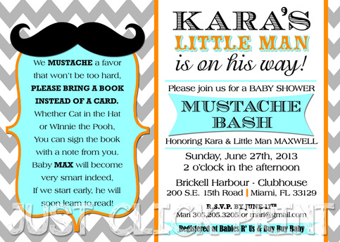 Mustache Or Moustache Bash Chevron Baby Shower Invitation Printable 183 Just Click Print 183 Online Mustache Baby Shower Invitations Free Templates