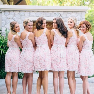 Short Lace Bridesmaid Dresses