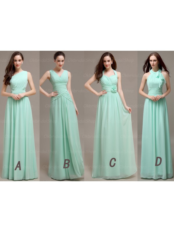 Mint bridesmaid dresses, long bridesmaid dresses, mismatched bridesmaid