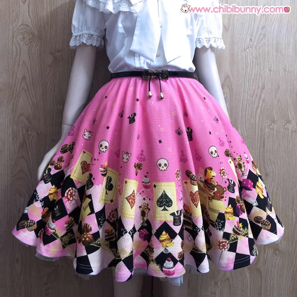 Aces (pink) Cute kawaii skater skirt LS5 on Storenvy