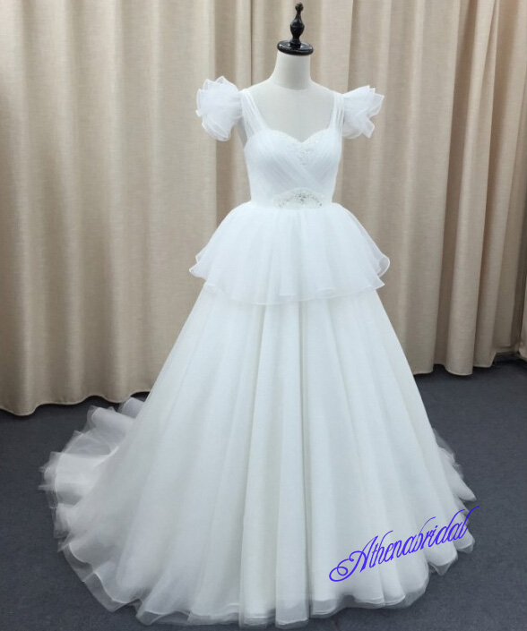 Lovely Wedding Dress Lace Up Back Wedding Dress Long Wedding