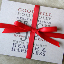 holiday postcards - reds