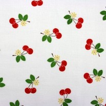1/2 Yard Riley Blake Sew Cherry in White/C2522
