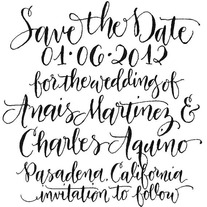 Save the Date Custom Handwritten Calligraphy Stamp