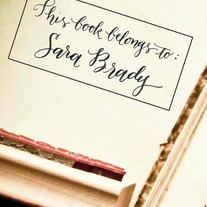 This book belongs to - Your Name - Custom Handwritten Calligraphy Wooden Stamp - Bookplate - ELLE Style